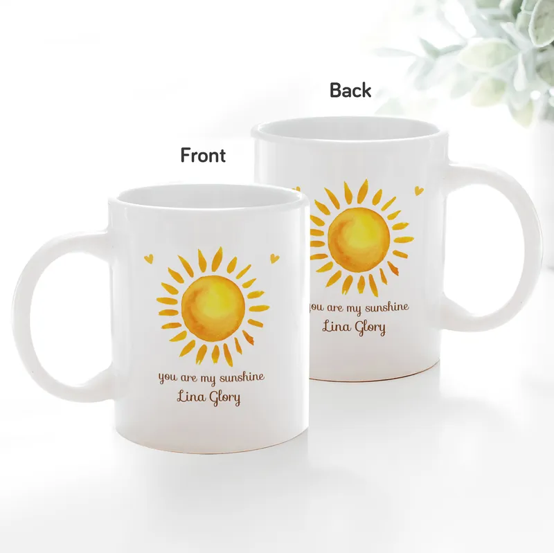 You Are My Sunshine Designed Personalized Porcelain Coffee Cup