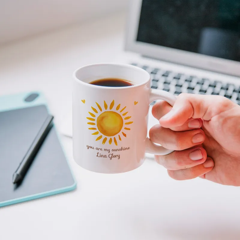 You Are My Sunshine Designed Personalized Porcelain Coffee Cup