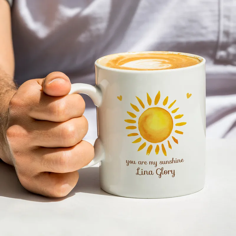You Are My Sunshine Designed Personalized Porcelain Coffee Cup