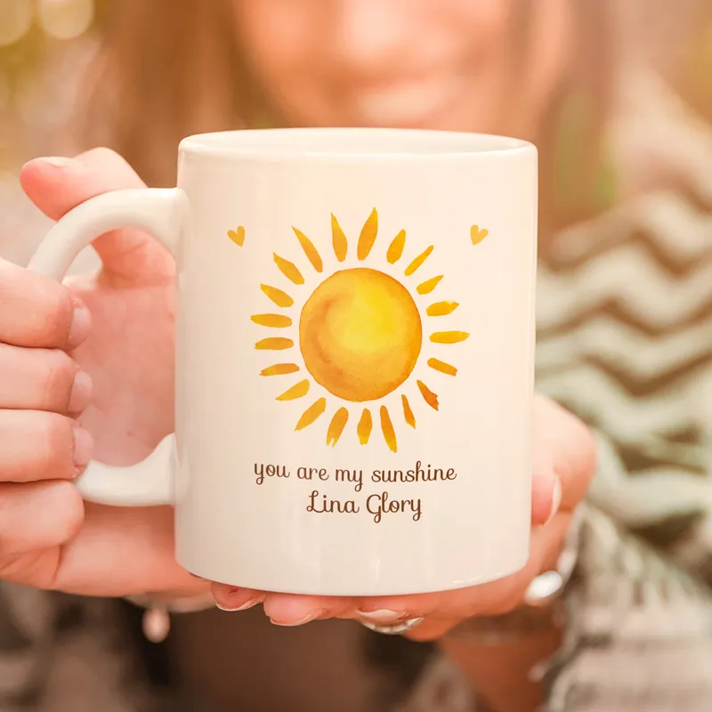 You Are My Sunshine Designed Personalized Porcelain Coffee Cup