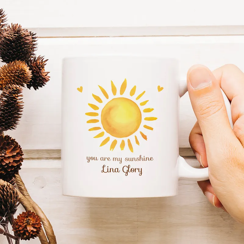 You Are My Sunshine Designed Personalized Porcelain Coffee Cup