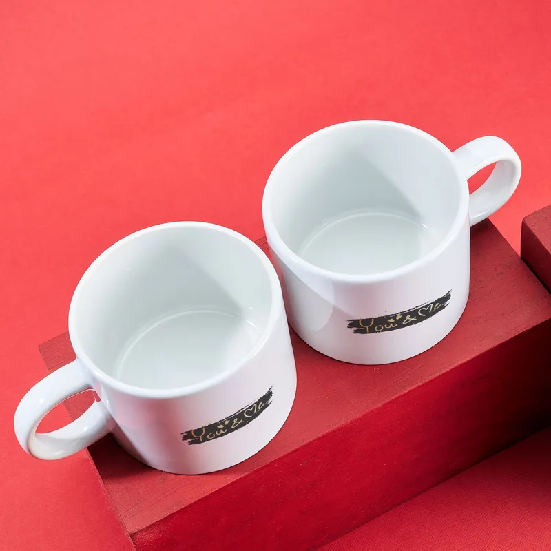 You & Me Designed 2 Piece Lovers Cup Set Gift for Valentine's Day
