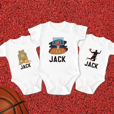 3 Piece Baby Body & Bodysuit with Basketball Design