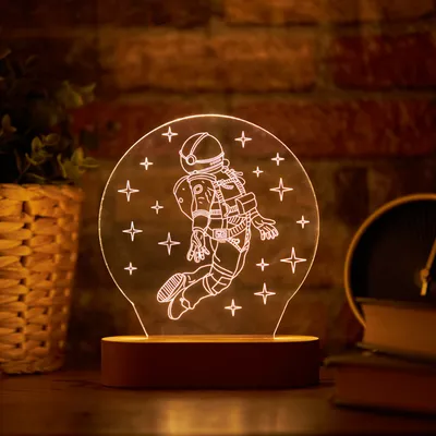 3D Astronaut Design LED Night Lamp