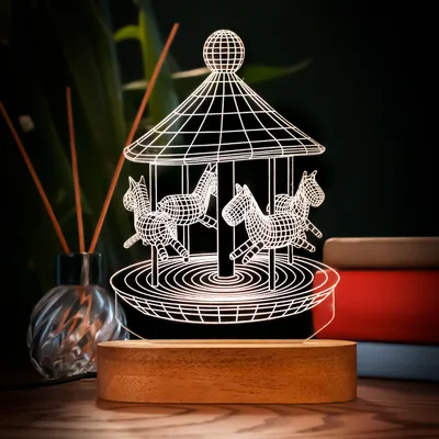 3D Carousel Design LED Lamp