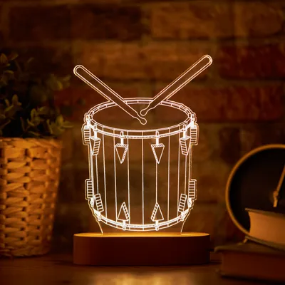 3D Drum Design LED Night Light