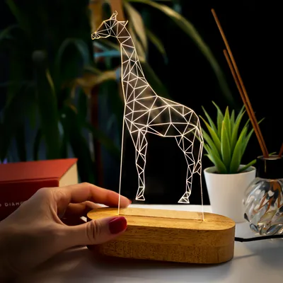 3D Giraffe Design LED Night Lamp