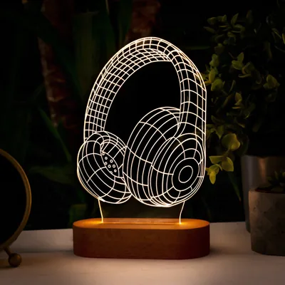 3D Headphone Design Led Lamp