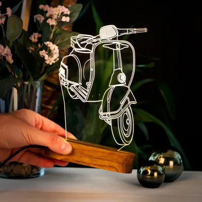 3D Led Lamp as Gift for Scooter Motorcycle Lovers