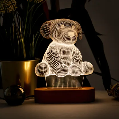 3D Led Lamp With Cute Dog Design