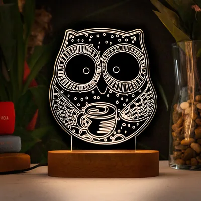 3D Led Lamp With Ethnic Owl Design