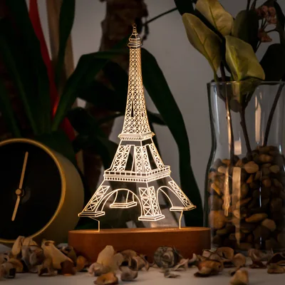 3D Led Lamp With Paris Eiffel Tower Design