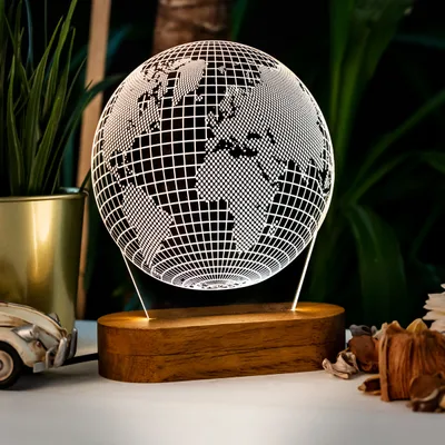 3D World Map Design LED Night Lamp