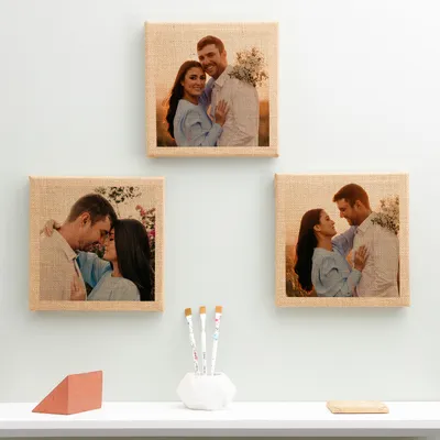 3pcs Photo Personalized Wicker Prints Set