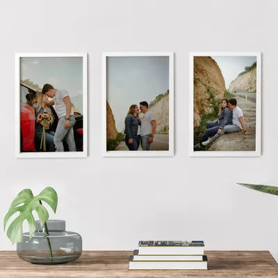 3pcs Self Adhesive Wall Picture Frames with Photo Prints
