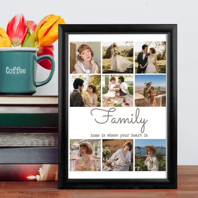 9 Photos Printed Photo Frame with Message