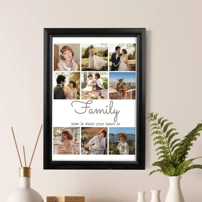 9 Photos Printed Photo Frame with Message