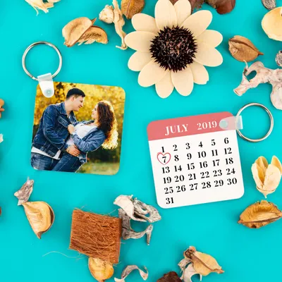 Anniversary Gift Printed Keychain with Calendar