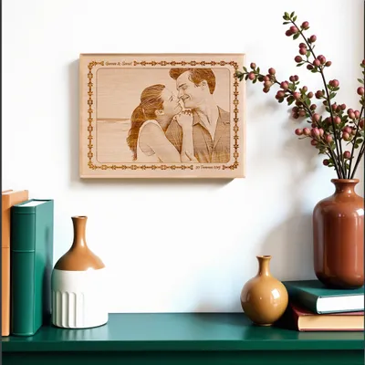 Personalized Photo on Wood as Anniversary Gift for Couples
