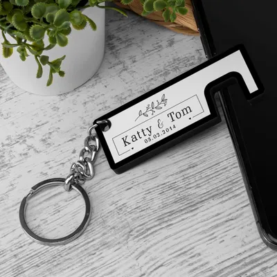 Anniversary Gifts Name Printed Personalized Phone Stand Key Chain