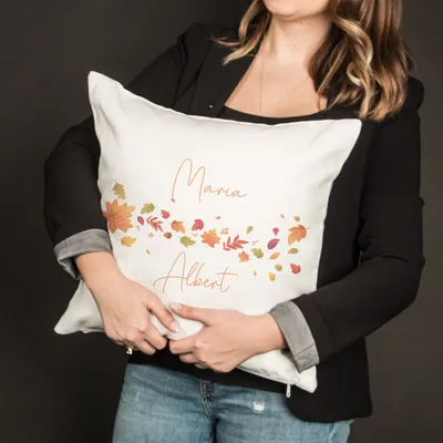 Autumn Themed Personalized Square Pillow