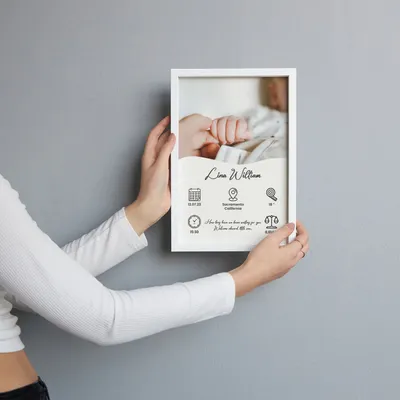 Baby Room Decor Frame with Newborn Baby Information