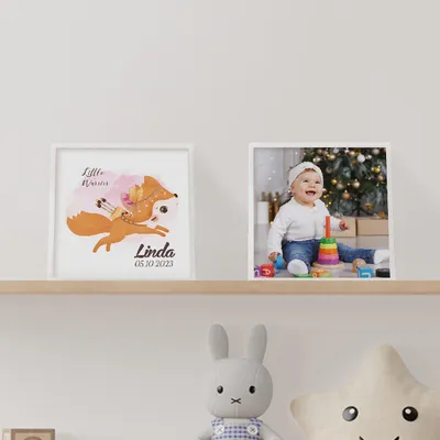 Baby Room Personalized and Photo Sticky Frame Set