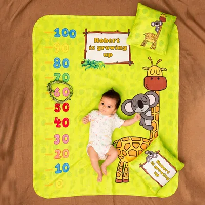 Baby's Growing Up Measurement Baby Photo Blanket Set