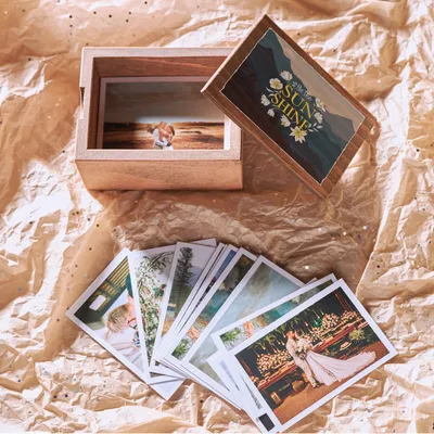 Be The Sunshine Motto Wooden Photo Box with 70 Photo Prints