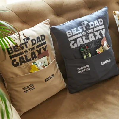 Best Dad in the Galaxy Pillow with Pocket as Perfect Gift for Father's Day