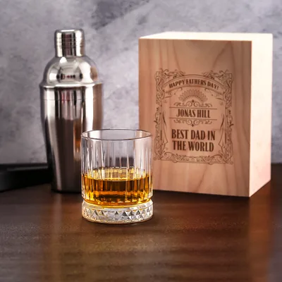 Best Dad in the World Father's Day Gift for Dad Glasgow Whiskey Glass Set