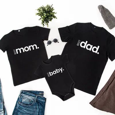 Family Matching T-Shirt Set for Mum, Dad & Baby