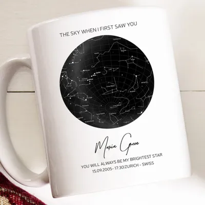 Birthday Gifts Special Day's Star Map Printed Porcelain Mug