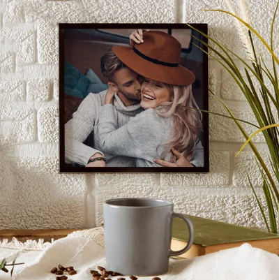 Black Decorative Adhesive Wall Frame with Photo Print