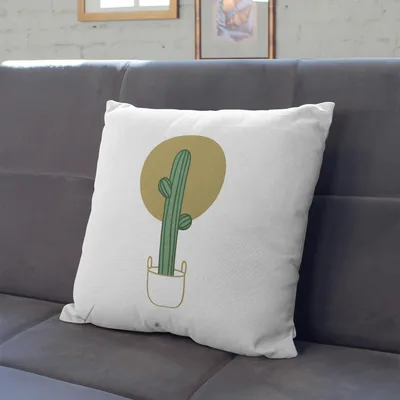 Boho Style Cactus Design Pillow