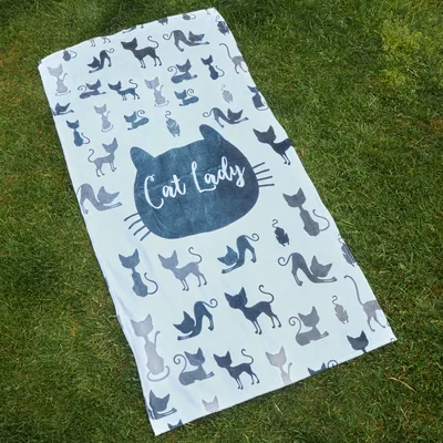 Cat Lady Design Pet Beach Towel