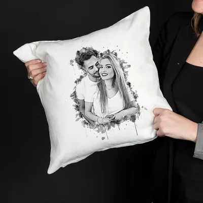 Charcoal Design Photo Printed Pillow