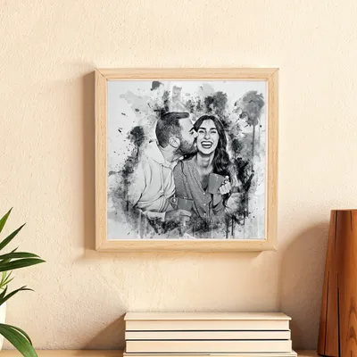 Charcoal Effect Wooden Frame Photo