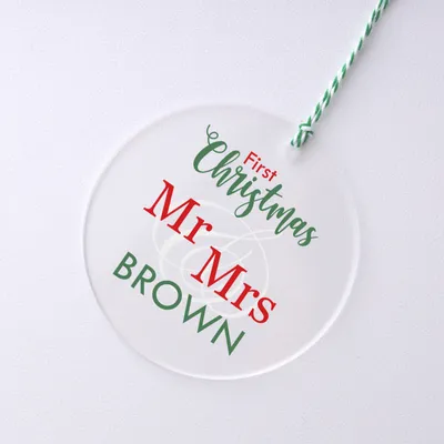 Christmas Design Personalized Transparent Tree Ornament