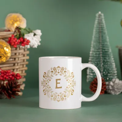 Christmas Icon Letter Customized Mug