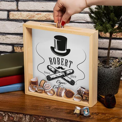 Cigar Band Collection Box Personalized for Cigar Lovers
