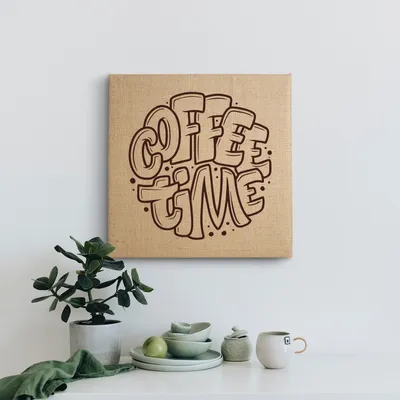 Coffee Time Designed Wicker Painting