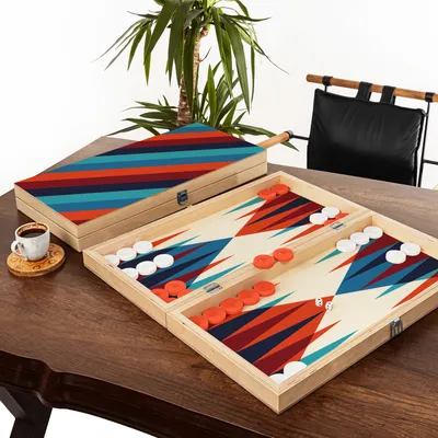 Colorful Striped Handmade Modern Backgammon Set