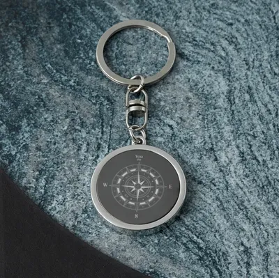 Compass Design Metal Keychain Gift for Couple