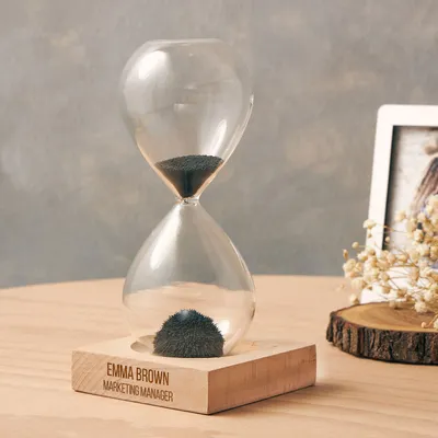 Corporate Gift Magnetic Hourglass with Name and Title