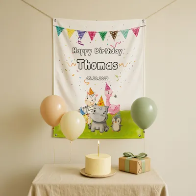 Custom Birthday Banner for Babies and Kids - 27 x 37 inches
