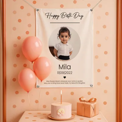 Custom Birthday Photo Banner - 27 x 37 inches