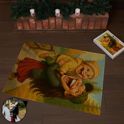 Custom Cartoon Photo 2000 Piece Puzzle for Couples