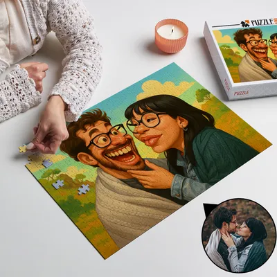 Custom Cartoon Photo 500-Piece Puzzle Gift