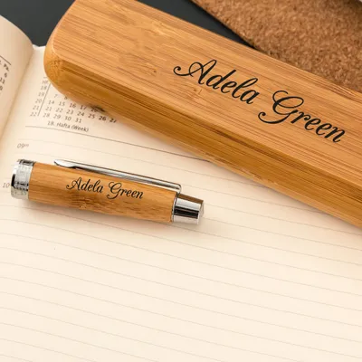 Custom Engraved Bamboo Pen Set for New Job Gift